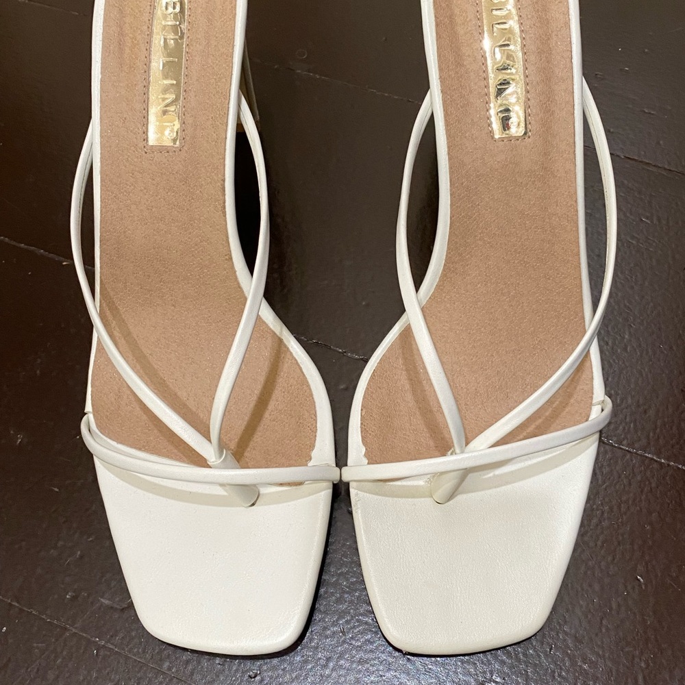 White strap heels